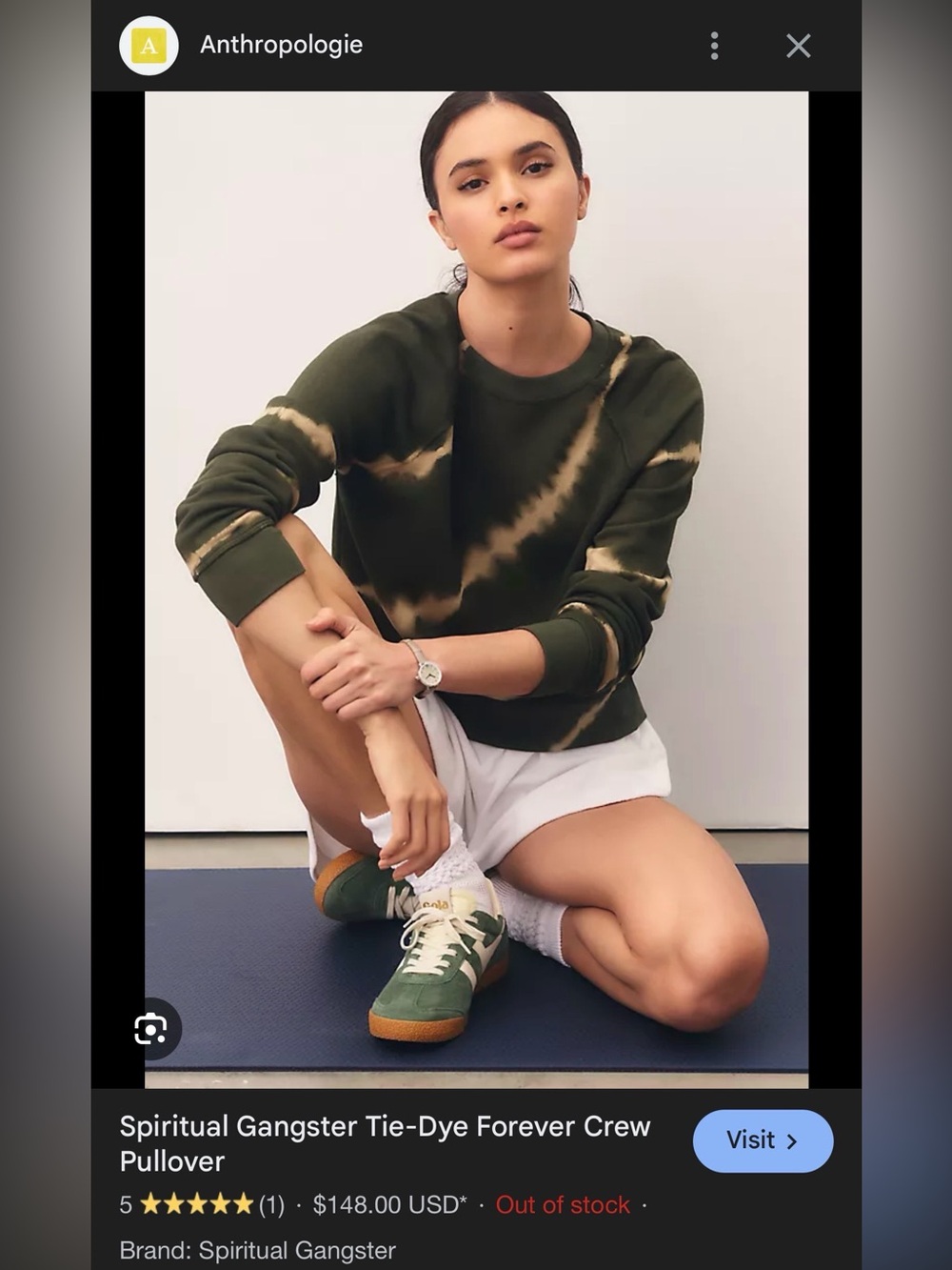 Anthropologie Spiritual Gangster Olive Green Top - Picture 6 of 6